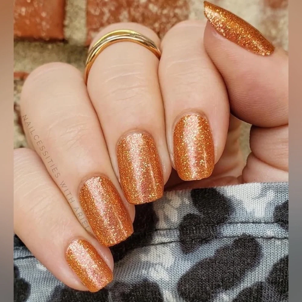 *Retired* Color Street: Coming in Hot | Orange Copper Gold Fall Metallic Glitter